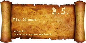 Miu Simon névjegykártya